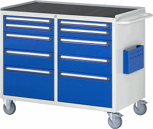 Montagewagen Modell LL5.2.2, B 1145 x T 650 x H 975mm, Metall-Top 25 mm mit Anti-Rutsch-Matte 