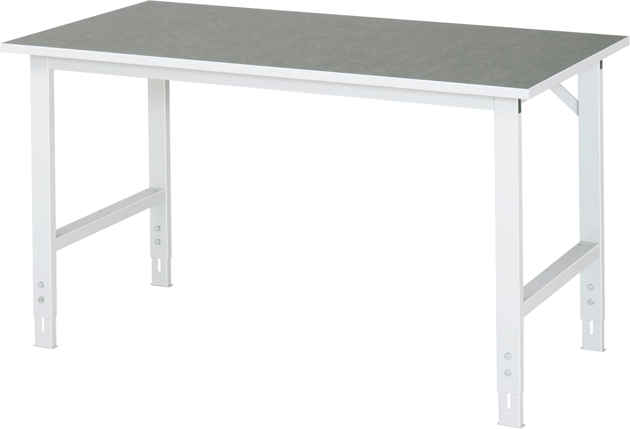 Arbeitstisch, B 1500 x T 800 x H 760-1080 mm, Linoleum-/Universal-Platte 25 mm
