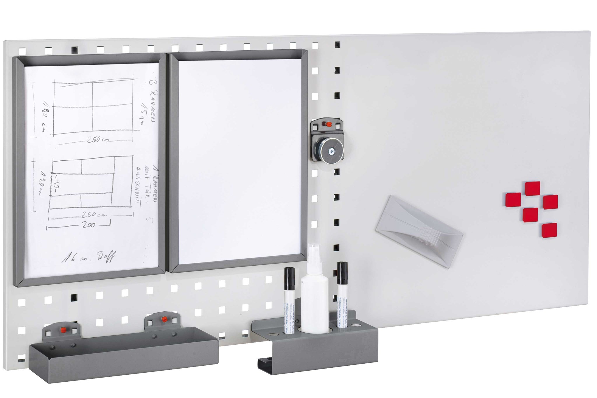 Office Set 4, 1 x Loch-/Magnetplatte RAL 7016 anthrazitgrau
