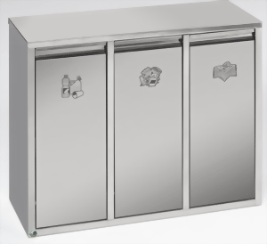 Wertstoffsammelsystem Stand-/Wandmontage 3 x 12 Liter