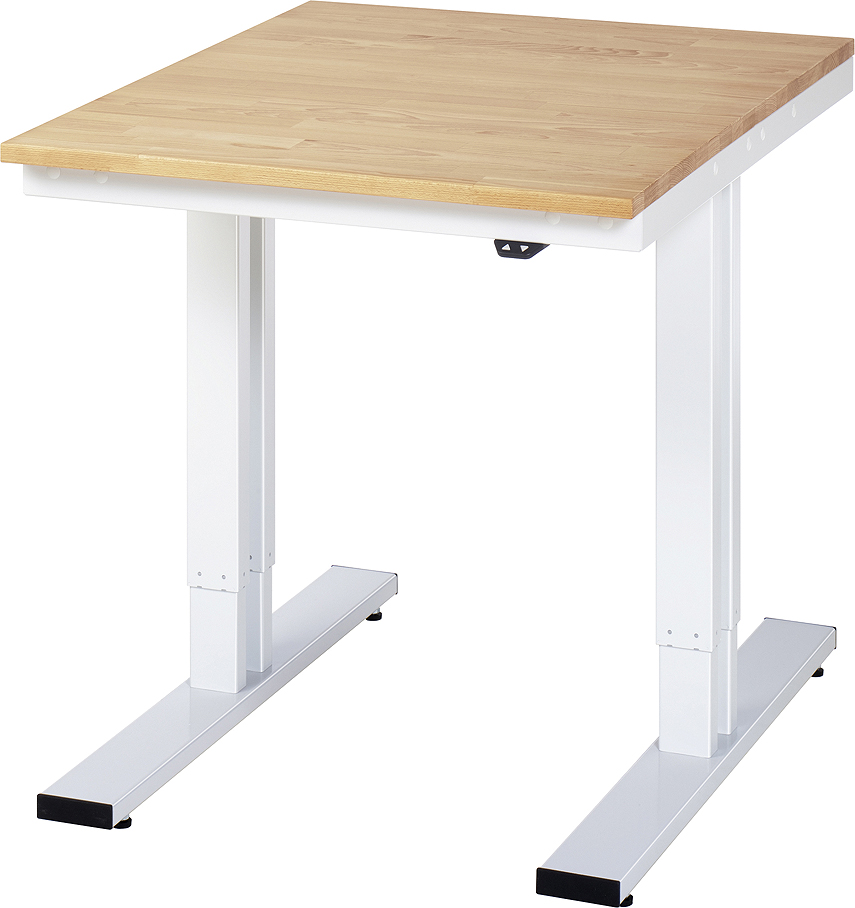 Arbeitstisch 750x1000x720-1120 mm BxTxH mit Buche-Massiv-Platte 25 mm