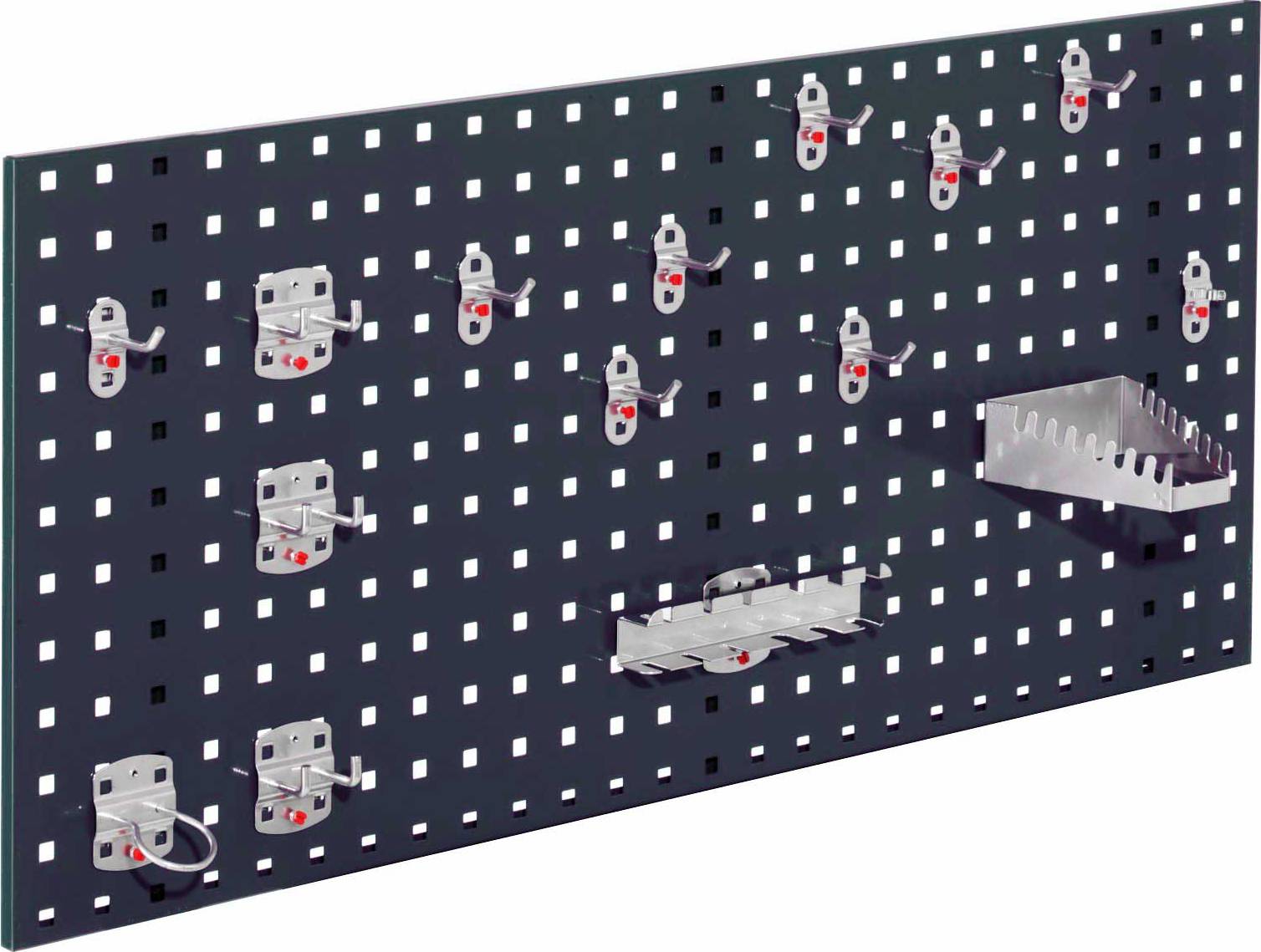 Loch-/Magnetwand Einsteigerset 1, 1 x Lochplatte, 1 Werkzeughalterset 15-teilig