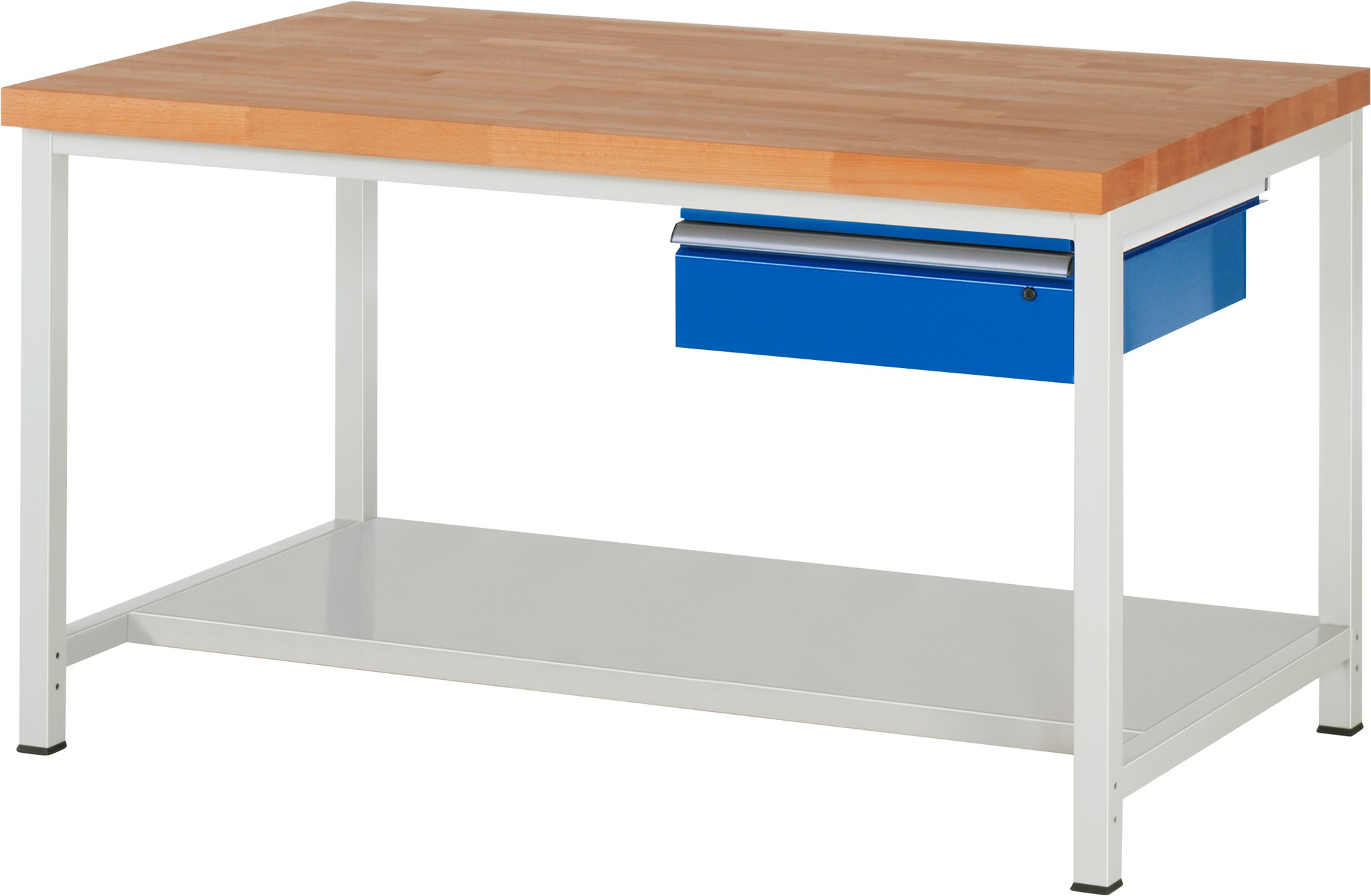 Werkbank Fixe Höhe, B 1500xT 900xH 840mm, Buche-Massiv-Platte 40mm