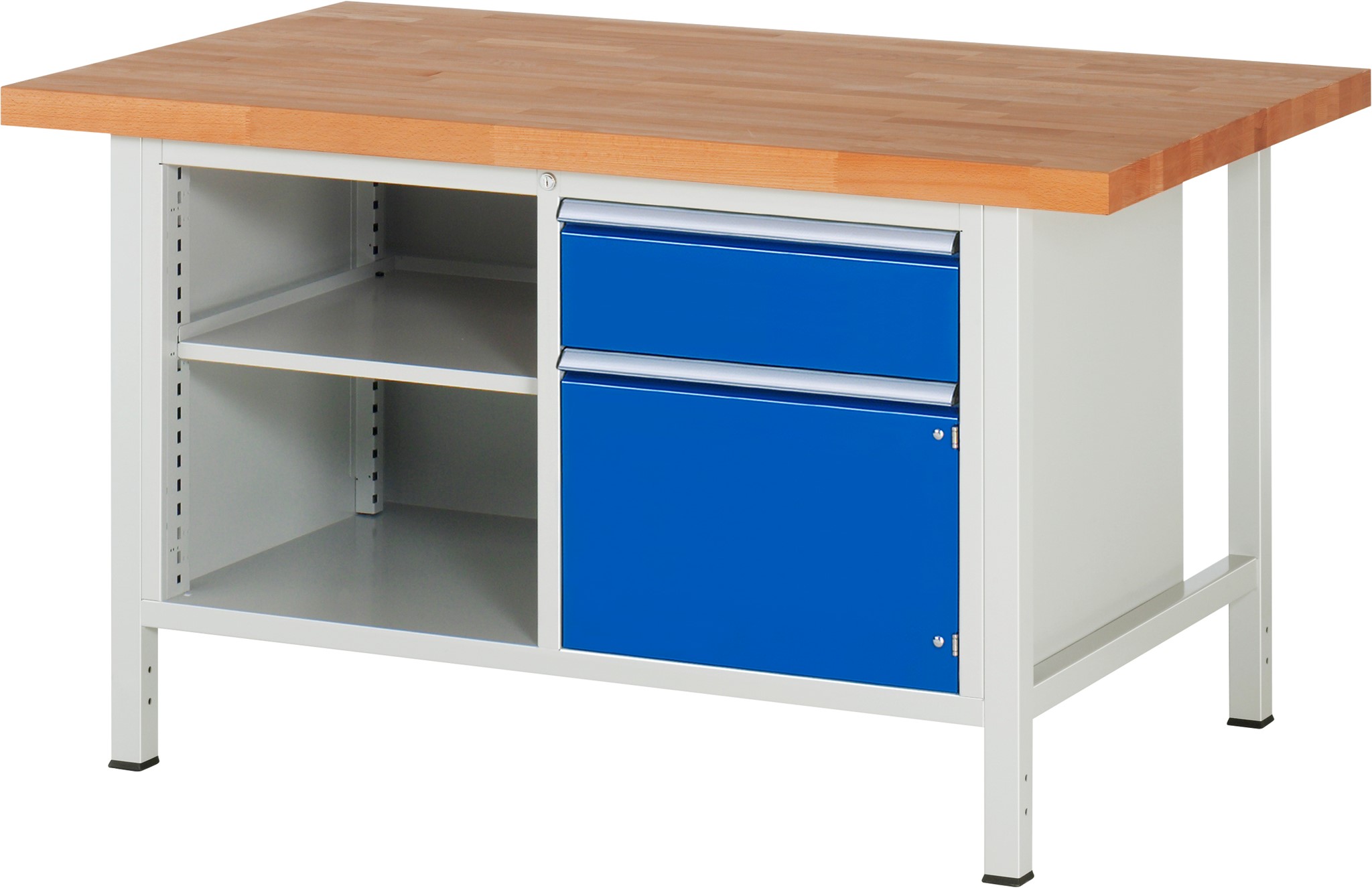 Werkbank Modell 8461, B 1500xT 900xH 840mm, Buche-Massiv-Platte 40mm
