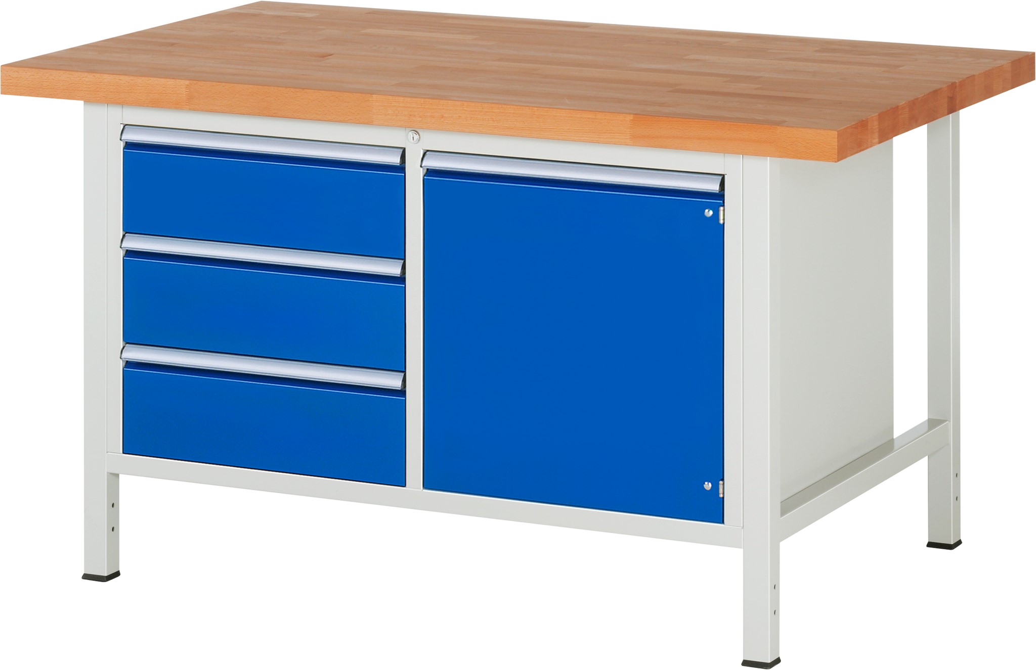 Werkbank Modell 8468, B 1500xT 900xH 840mm, Buche-Massiv-Platte 40mm