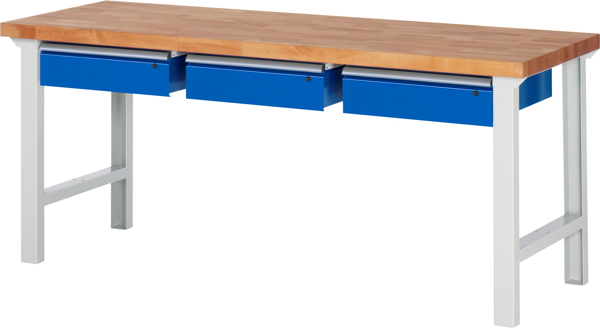 Werkbank Modell 7003, B 2000 x T 700 x H 840 mm, Buche-Massiv-Platte 40 mm