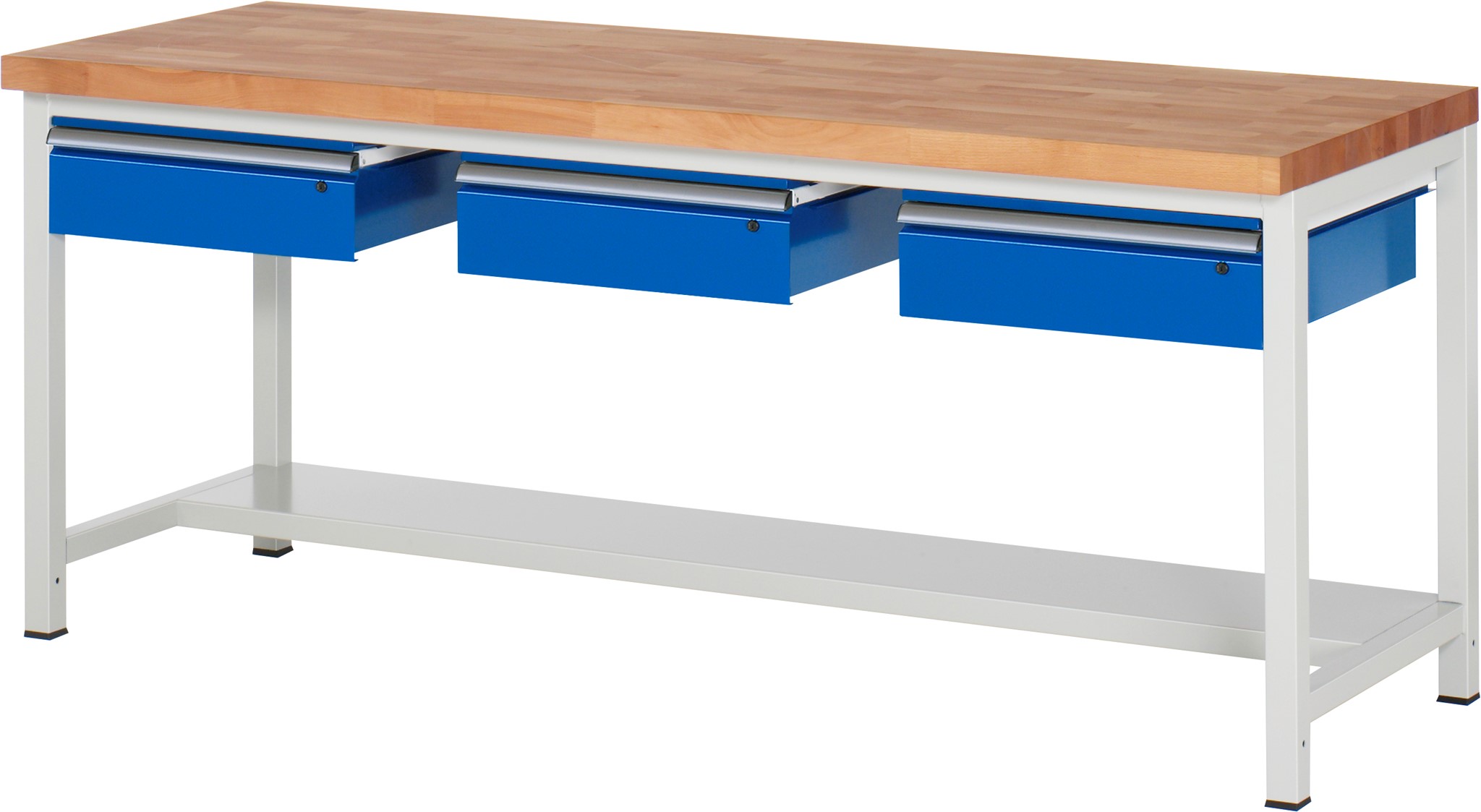 Werkbank Modell 8003, B 2000xT 700xH 840mm, Buche-Massiv-Platte 40mm