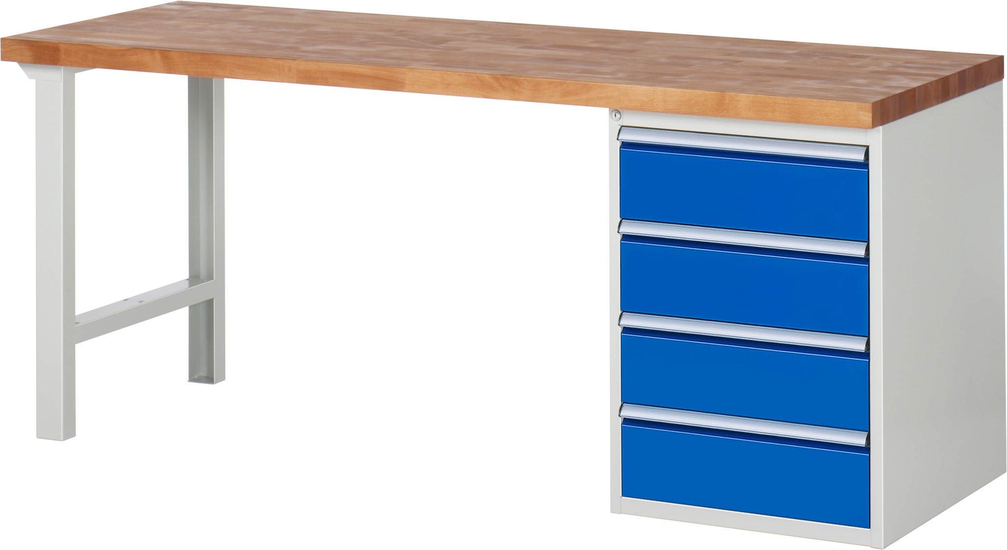 Werkbank Modell 7509, B 2000 x T 700 x H 840 mm, Buche-Massiv-Platte 40 mm