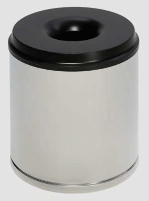 Papierkorb Edelstahl 30 Liter, selbstlöschend