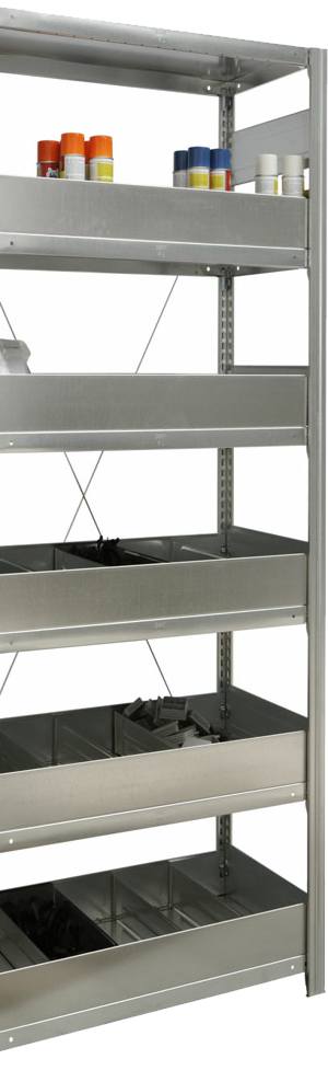 Kleinteil-Anbauregal mit Schüttensets 2000x875x600 mm HxBxT