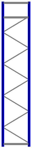 Seitenrahmen/Ständer Höhe 5500 mm Tiefe 1100 mm für Längen 1825, 2700 und 3600 mm