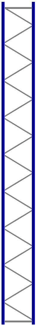 Seitenrahmen/Ständer Höhe 10500 mm Tiefe 1100 mm für Längen 1825, 2700 und 3600 mm