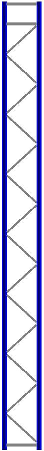 Seitenrahmen/Ständer Höhe 9000 mm Tiefe 800 mm für Längen 1825, 2700 und 3600 mm