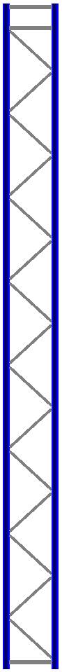Seitenrahmen/Ständer Höhe 9500 mm Tiefe 800 mm für Längen 1825, 2700 und 3600 mm