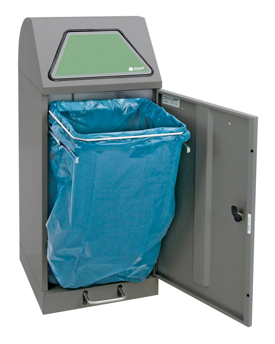 Abfalltrennsystem Modell Vario 75 Liter, mit Trethebel,  mit ProSlide©-System graualu-struktur