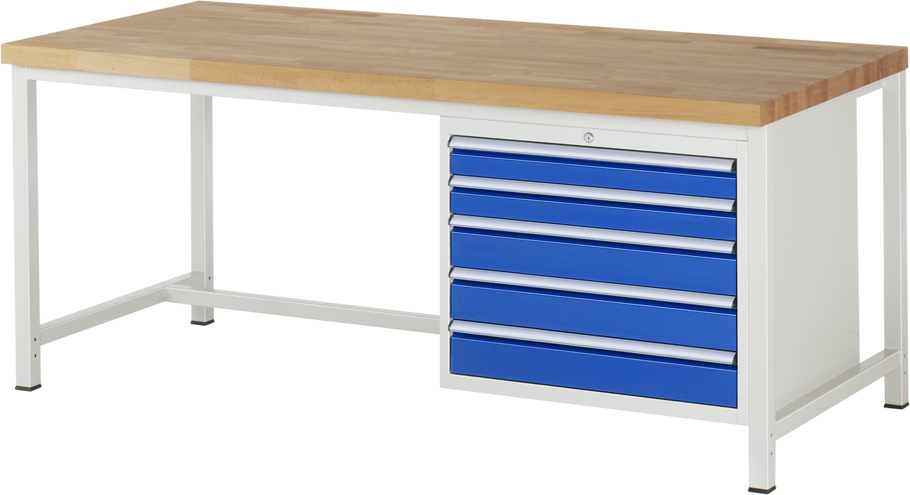 Werkbank Modell 8271, B 2000xT 900xH 840mm, Buche-Massiv-Platte 40mm