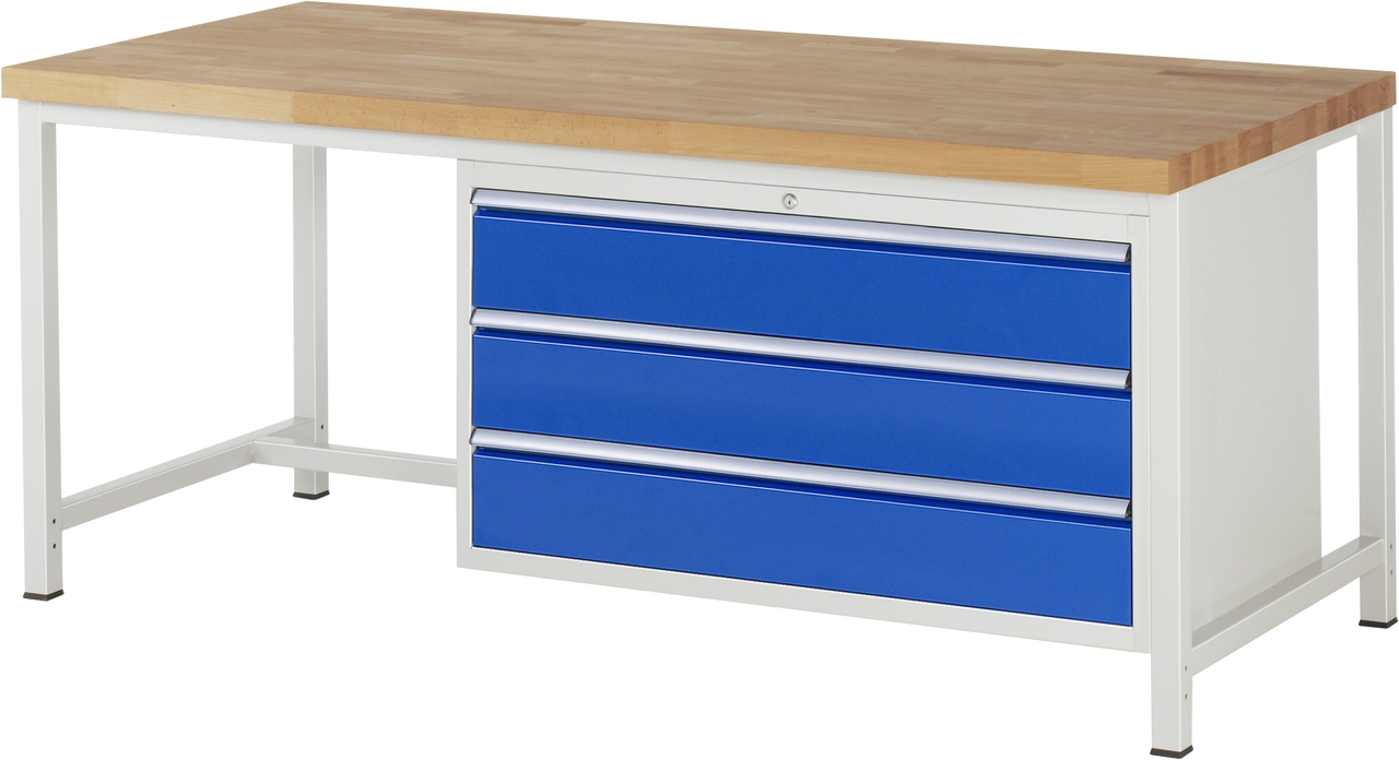 Werkbank Modell 8357, B 2000xT 900xH 840mm, Buche-Massiv-Platte 40mm