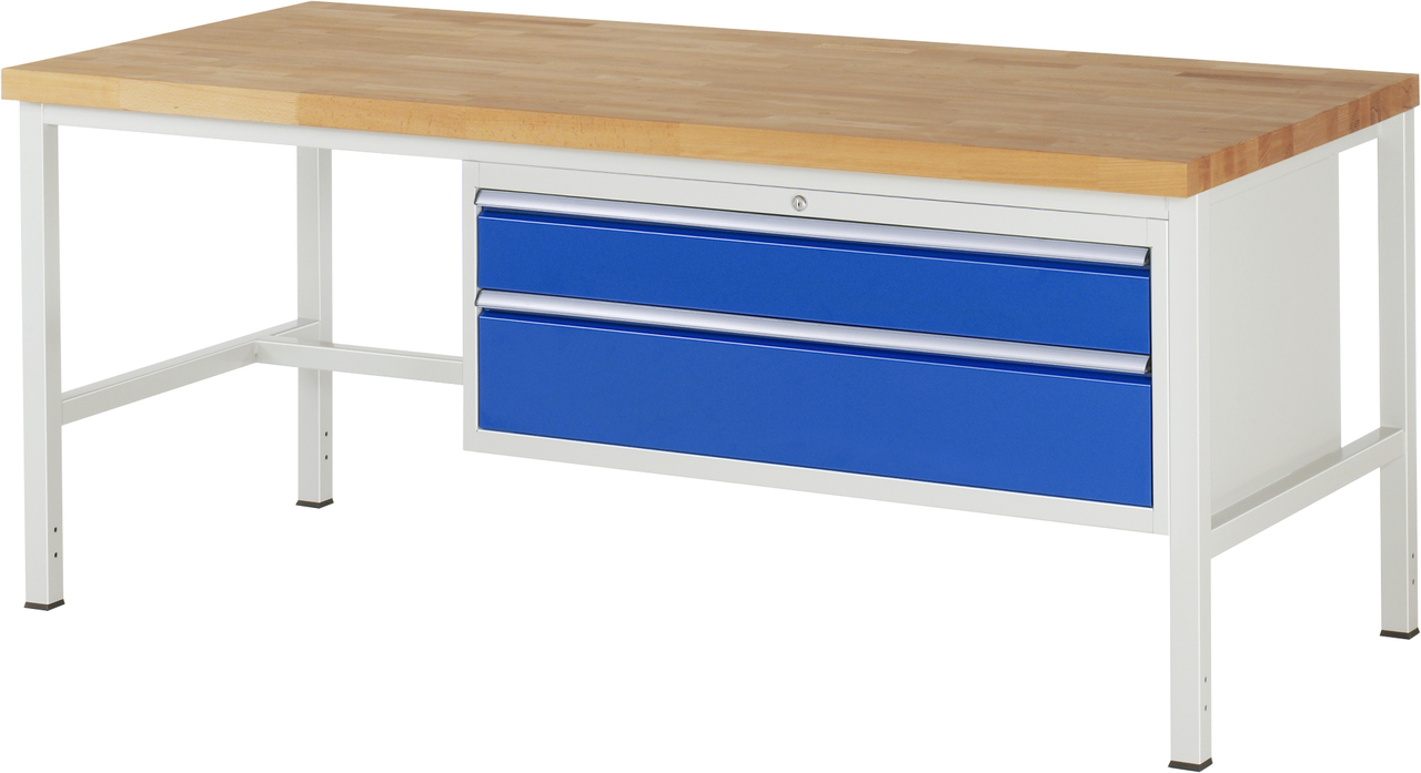 Werkbank Modell 8232, B 2000xT 900xH 840-1040mm, Buche-Massiv-Platte 40mm