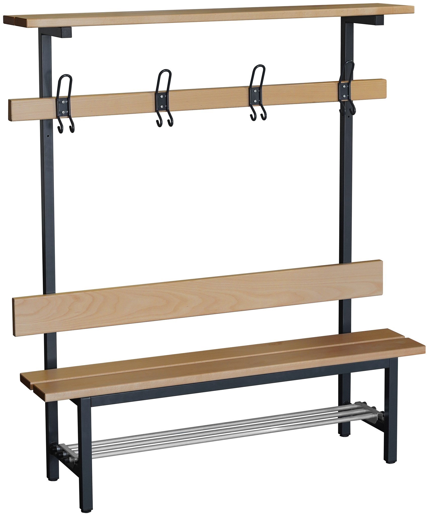 Einseitige Sitzbank Länge 1000 mm Kinder mit Effektenablage, Tiefe 320 mm
