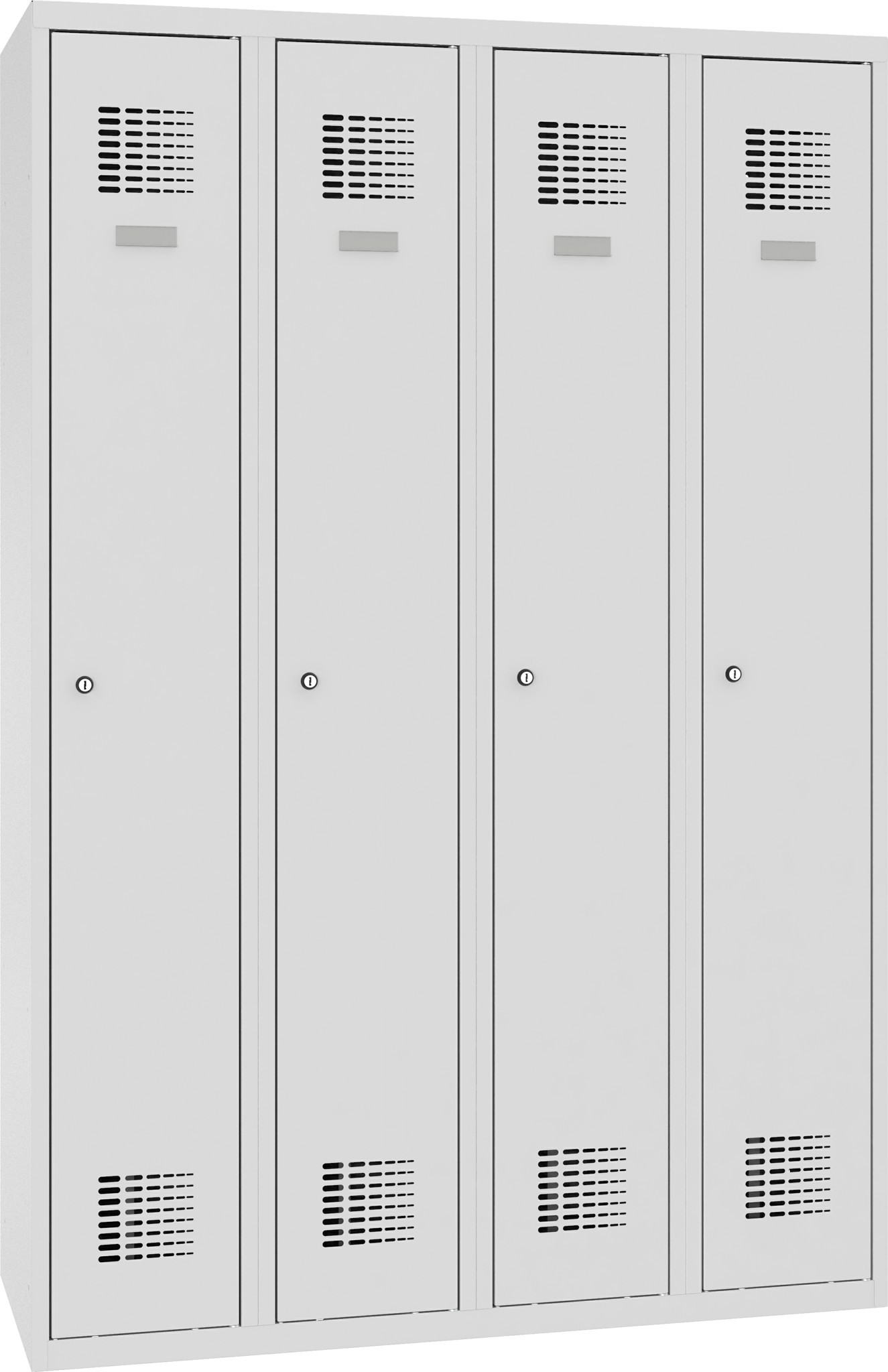 Garderobenschrank, 4 Abteile mit 300 mm Abteilbreite, SUM 340 W, 1 pkt ab Lager