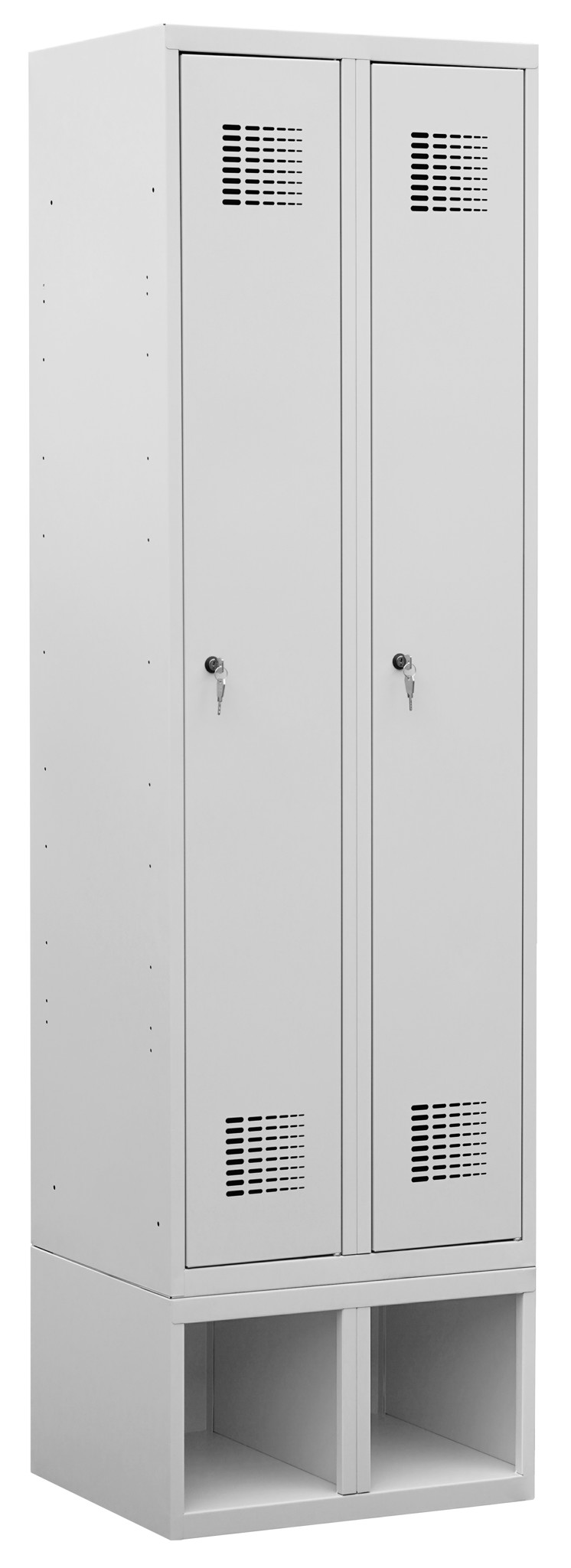Garderobenschrank auf Schuhfach, 2 Abteile mit 300 mm Abteilbreite ab Lager