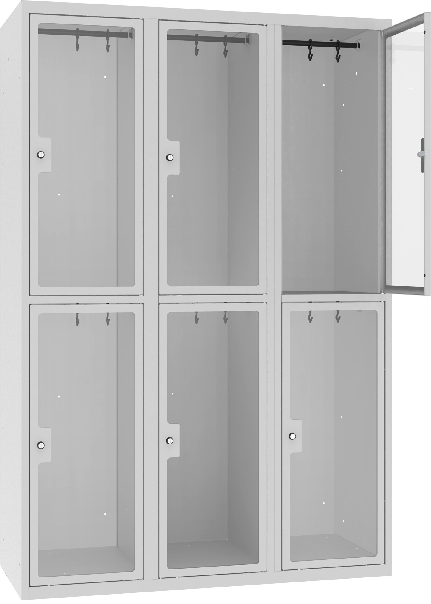 Garderobenschrank Plexiglastüre, 3 Abteile,  MSUS 432 W