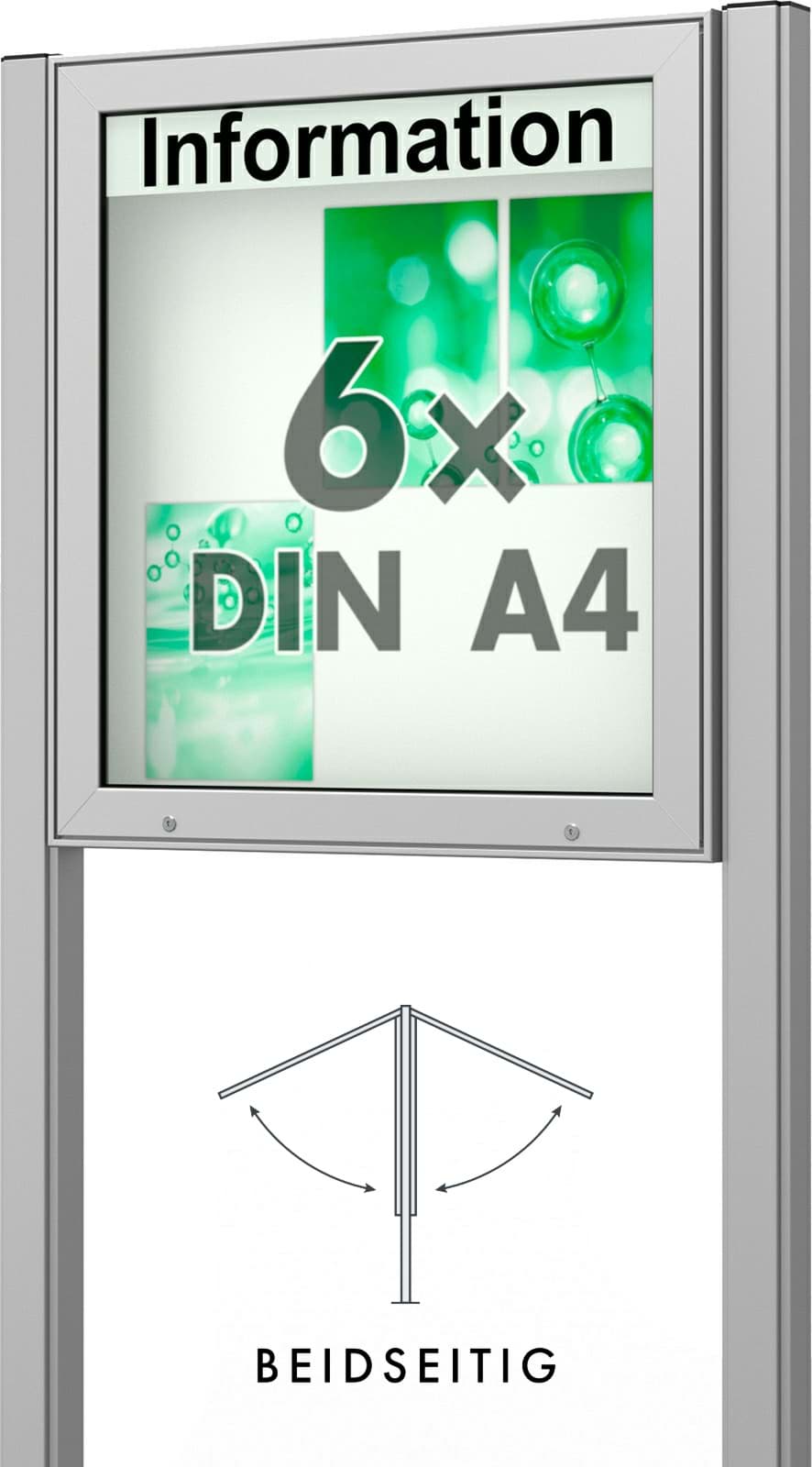 Doppel-Schaukasten Plenum 760x830x123 mm BxHxT, mit Ständer