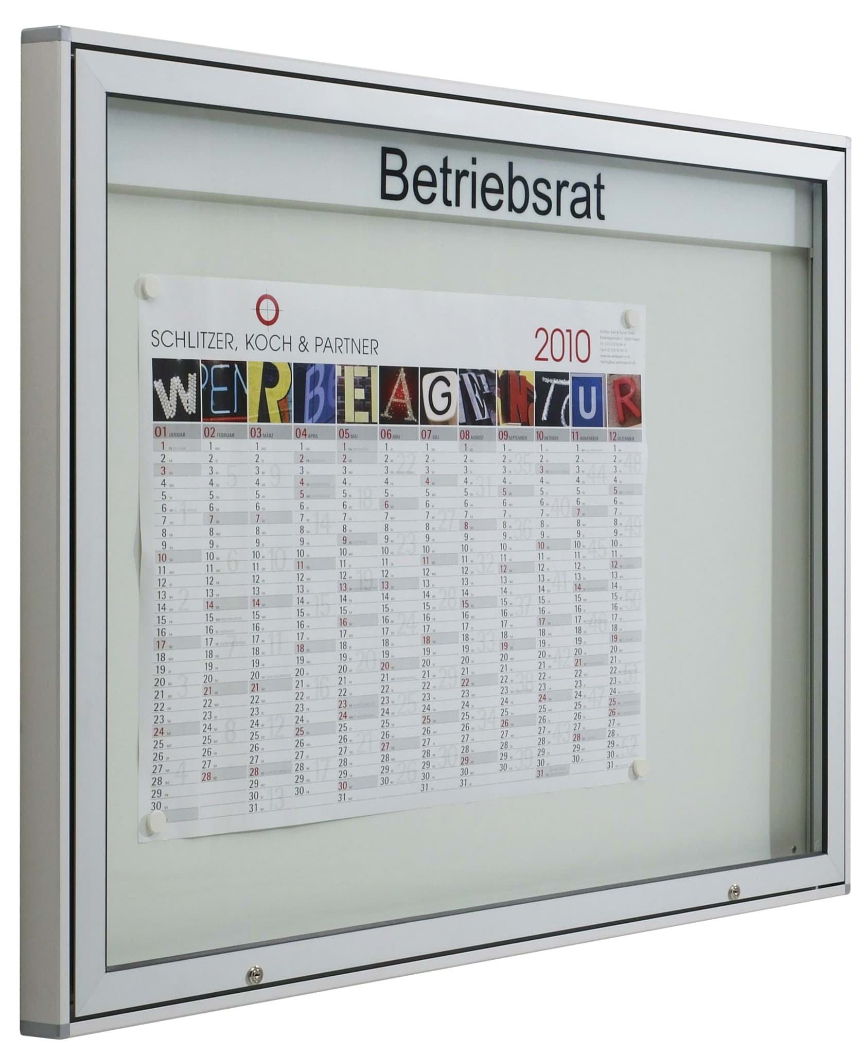 Schaukasten für 18 x A4-Seiten, 1370x1010x55 mm BxHxT