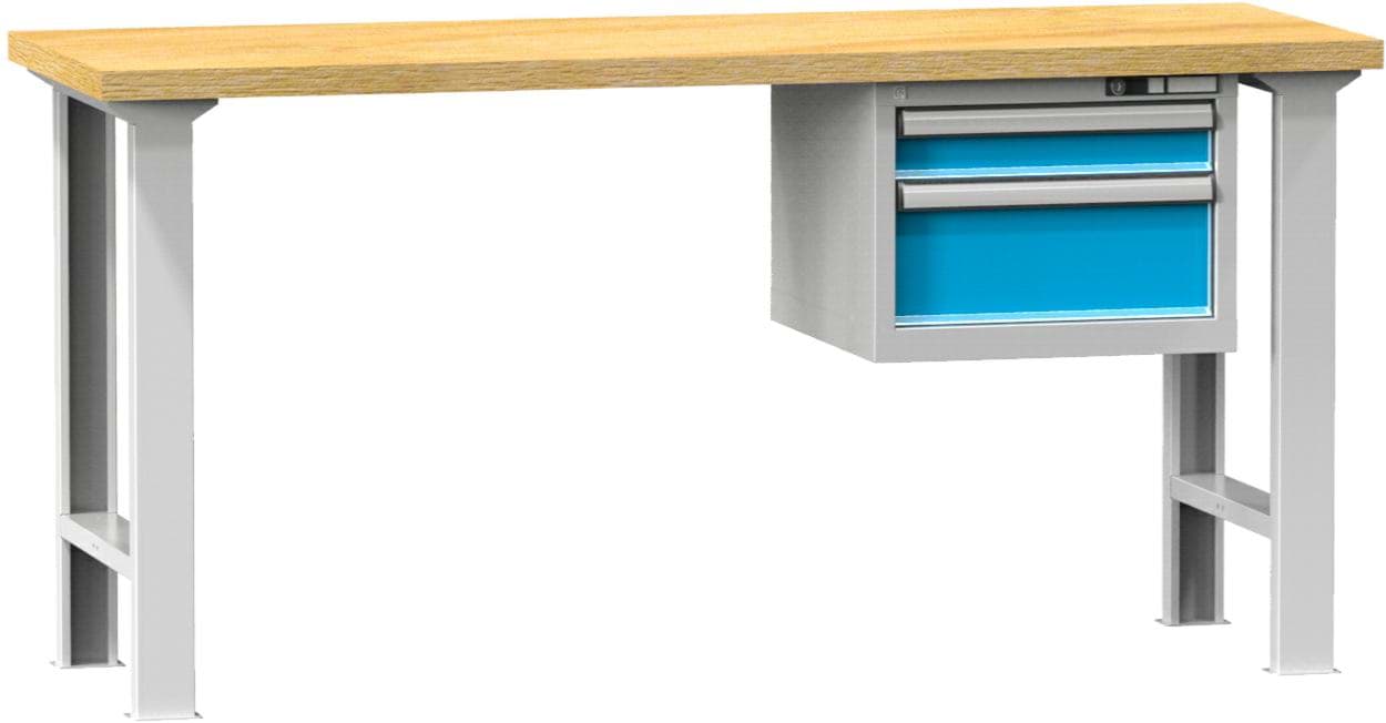 Werkbank fixe Höhe mit Schubladenblock, 2000x800x880 mm LxTxH