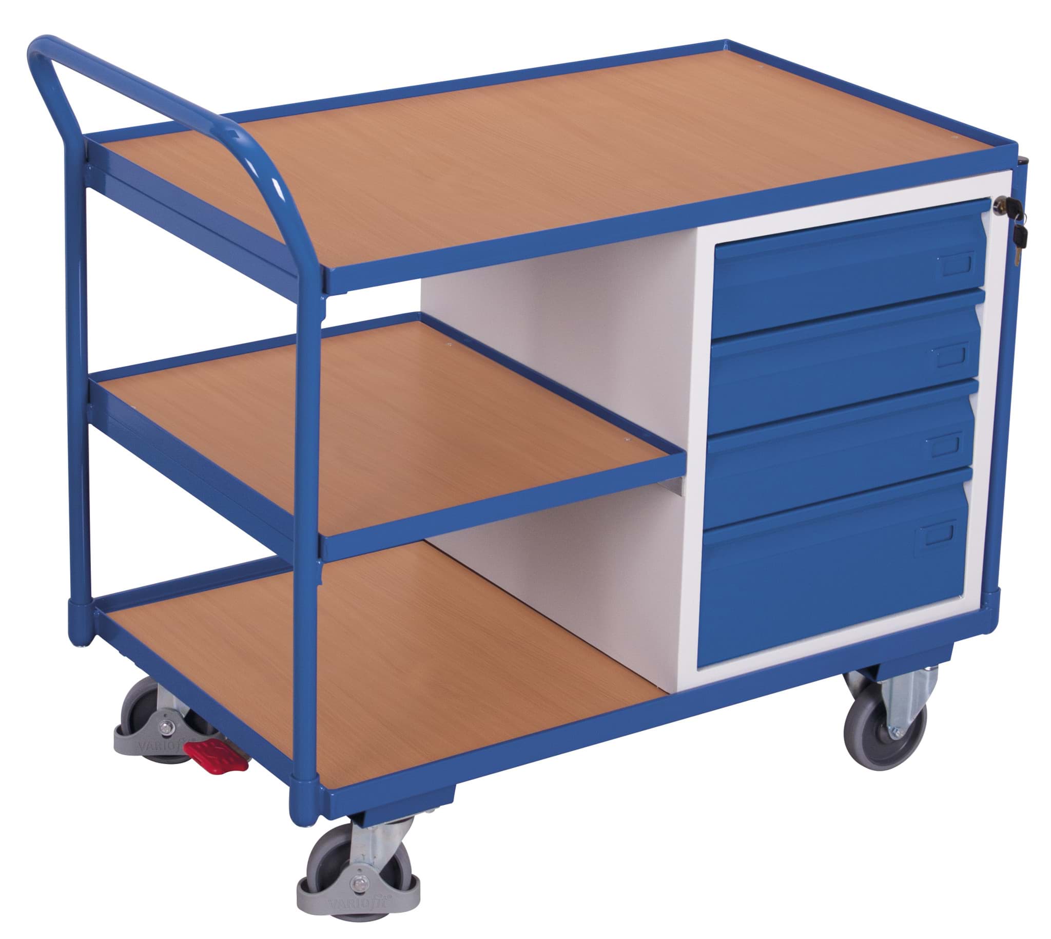 Werkstattwagen, 3 Ladeflächen 1125x625x1010 mm BxTxH