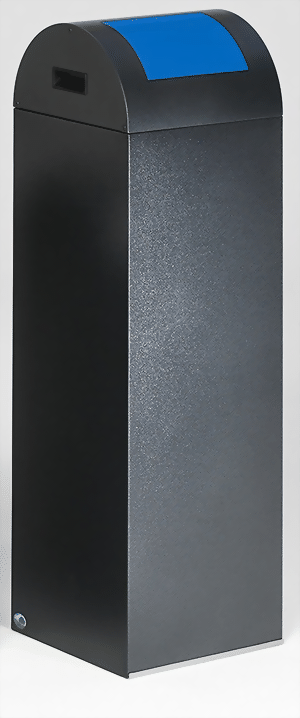 Wertstoffsammelgerät WSG 85 R Korpus antik-silber, Einwurfklappe enzianblau