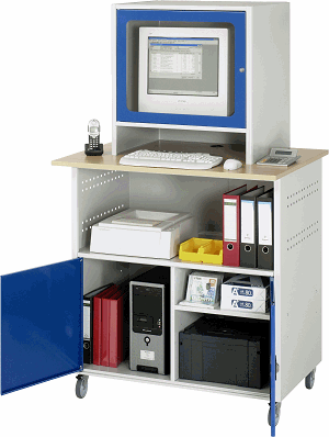 Computer-Tisch - Modell 1023, B 1100 x T 800 x H 1100/1810 mm  