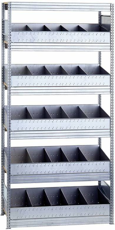Kleinteil-Grundregal mit Schüttensets 2000x1005x600 mm HxBxT