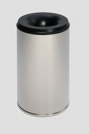 Papierkorb Edelstahl 50 Liter, selbstlöschend